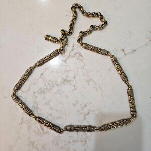 Vintage Solid Brass Gold Tone Couture Chain Ornate Chain Link Belt Boho
